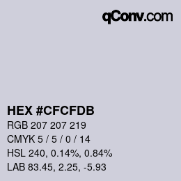 颜色代码: HEX #CFCFDB | qconv.com