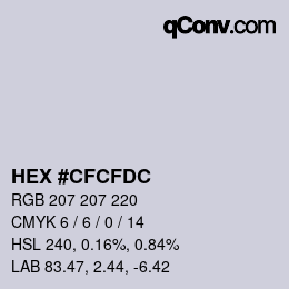 Color code: HEX #CFCFDC | qconv.com
