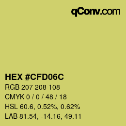Color code: HEX #CFD06C | qconv.com