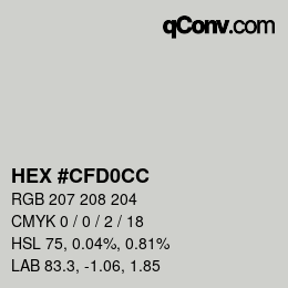 Color code: HEX #CFD0CC | qconv.com