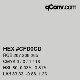 Color code: HEX #CFD0CD | qconv.com