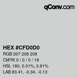 Color code: HEX #CFD0D0 | qconv.com