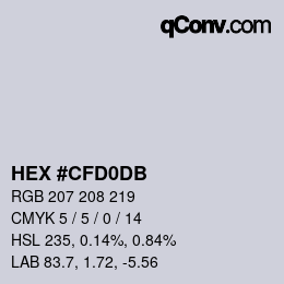 Farbcode: HEX #CFD0DB | qconv.com