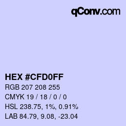 Color code: HEX #CFD0FF | qconv.com