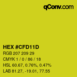 Color code: HEX #CFD11D | qconv.com