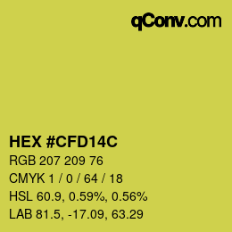 Color code: HEX #CFD14C | qconv.com