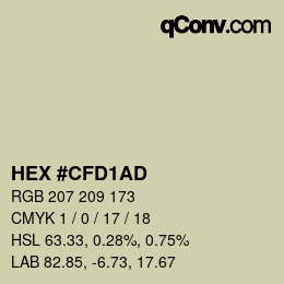 Color code: HEX #CFD1AD | qconv.com