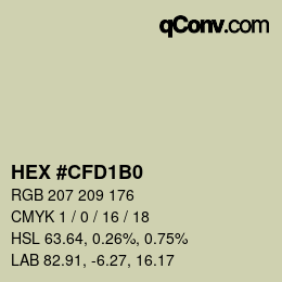 Color code: HEX #CFD1B0 | qconv.com