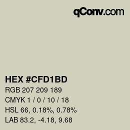 Color code: HEX #CFD1BD | qconv.com