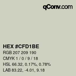 颜色代码: HEX #CFD1BE | qconv.com