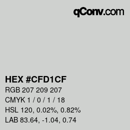 Color code: HEX #CFD1CF | qconv.com