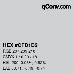 Color code: HEX #CFD1D2 | qconv.com