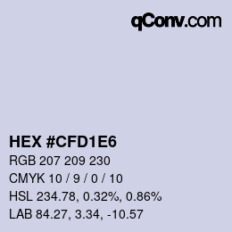 Color code: HEX #CFD1E6 | qconv.com
