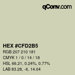 Color code: HEX #CFD2B5 | qconv.com