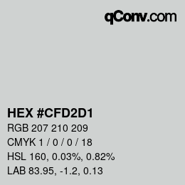 Color code: HEX #CFD2D1 | qconv.com