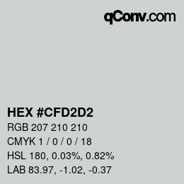 Color code: HEX #CFD2D2 | qconv.com