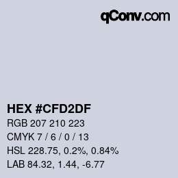 Color code: HEX #CFD2DF | qconv.com