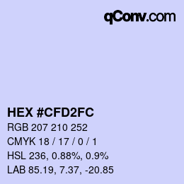 Color code: HEX #CFD2FC | qconv.com