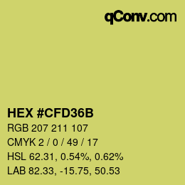 Color code: HEX #CFD36B | qconv.com