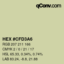 Color code: HEX #CFD3A6 | qconv.com