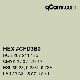 Color code: HEX #CFD3B9 | qconv.com