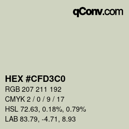 Farbcode: HEX #CFD3C0 | qconv.com