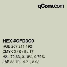 カラーコード: HEX #CFD3C0 | qconv.com