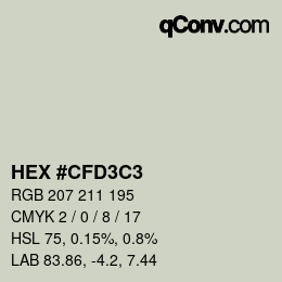 Color code: HEX #CFD3C3 | qconv.com