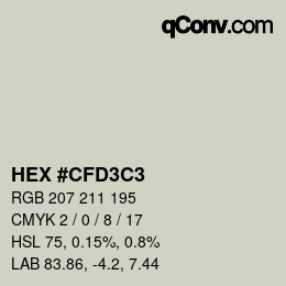 カラーコード: HEX #cfd3c3 | qconv.com