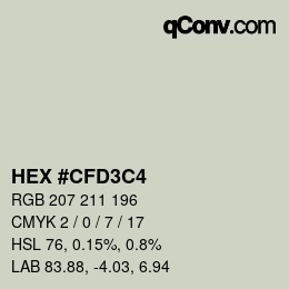 Color code: HEX #CFD3C4 | qconv.com