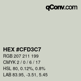 カラーコード: HEX #CFD3C7 | qconv.com