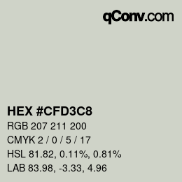 Color code: HEX #CFD3C8 | qconv.com