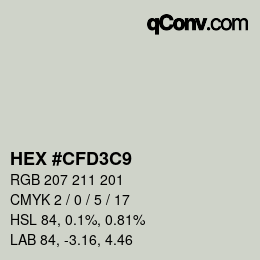 Color code: HEX #CFD3C9 | qconv.com