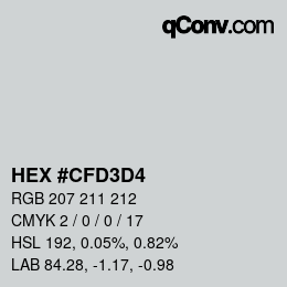 Código de color: HEX #CFD3D4 | qconv.com