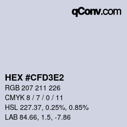 Color code: HEX #CFD3E2 | qconv.com