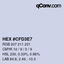 Farbcode: HEX #CFD3E7 | qconv.com