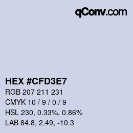 Color code: HEX #CFD3E7 | qconv.com