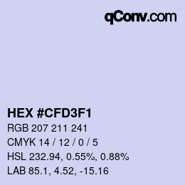Color code: HEX #CFD3F1 | qconv.com