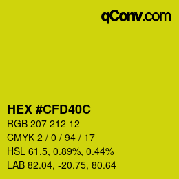 カラーコード: HEX #CFD40C | qconv.com