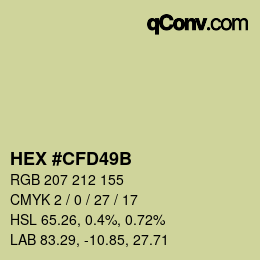 Color code: HEX #CFD49B | qconv.com