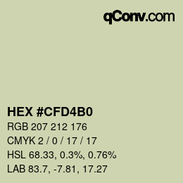 Color code: HEX #CFD4B0 | qconv.com