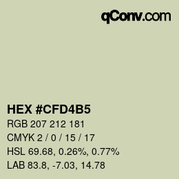 カラーコード: HEX #CFD4B5 | qconv.com