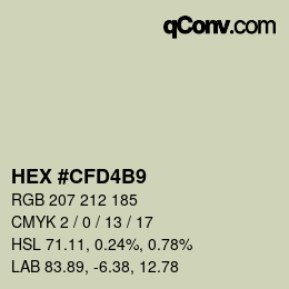 カラーコード: HEX #CFD4B9 | qconv.com