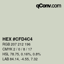 颜色代码: HEX #CFD4C4 | qconv.com