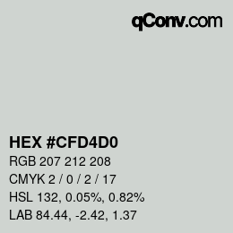 Color code: HEX #CFD4D0 | qconv.com