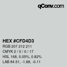 Color code: HEX #CFD4D3 | qconv.com