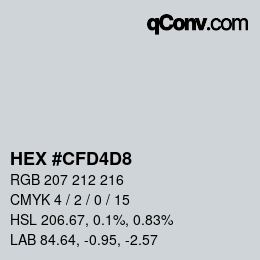 カラーコード: HEX #CFD4D8 | qconv.com