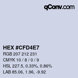 カラーコード: HEX #CFD4E7 | qconv.com