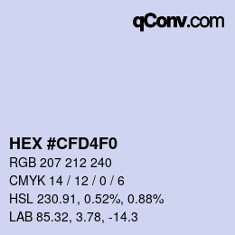 Color code: HEX #CFD4F0 | qconv.com