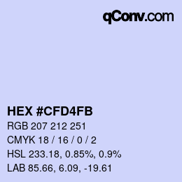 Color code: HEX #CFD4FB | qconv.com